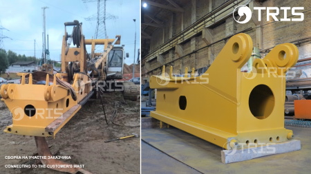 мачта bauer стрела направляющие Bauer Mastunterteil Vertical drilling rig mast lead гусек конек блок полиспаст ремонт восстановление направляющие